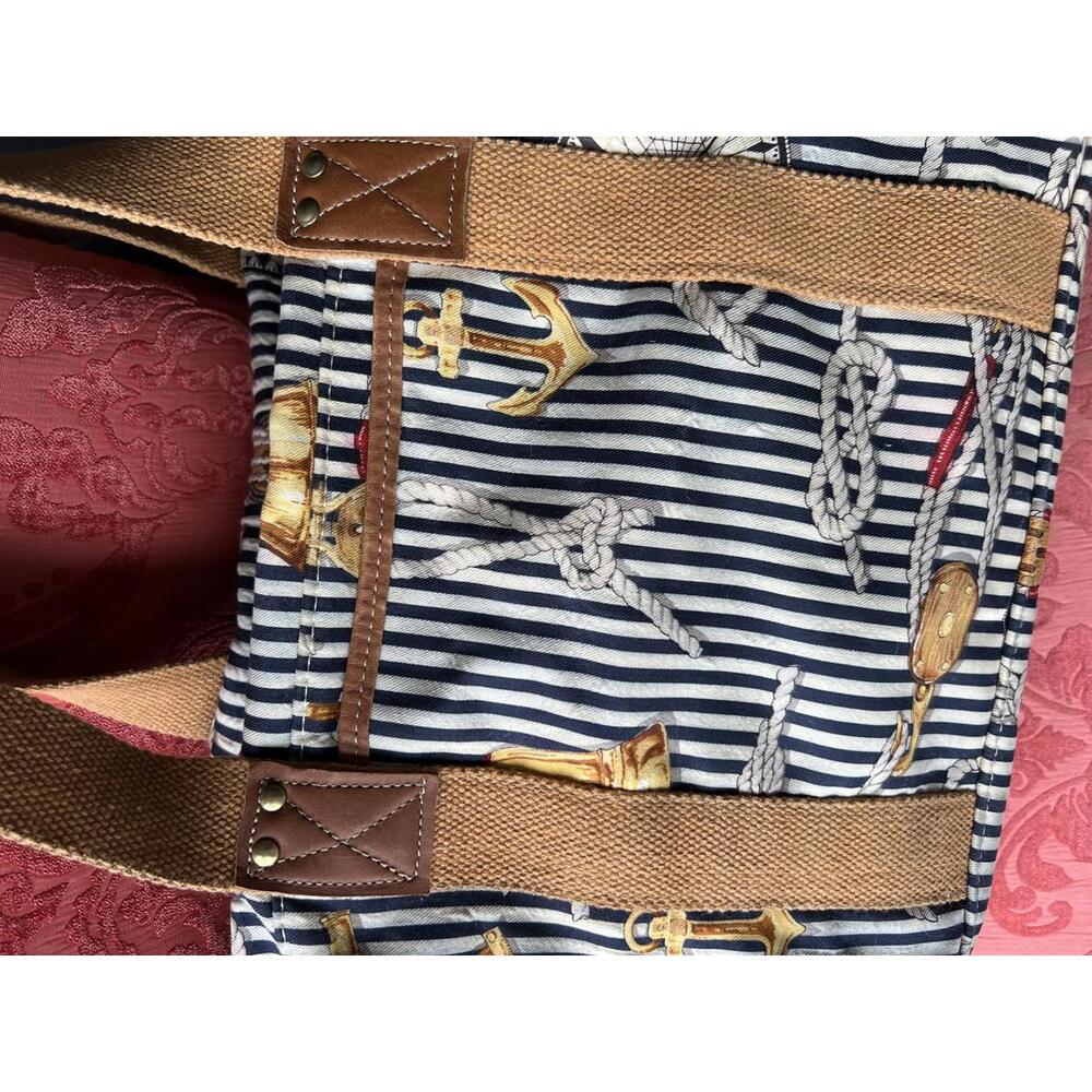 Nautical Patterned Canvas Weekender /Duffle Bag W… - image 2